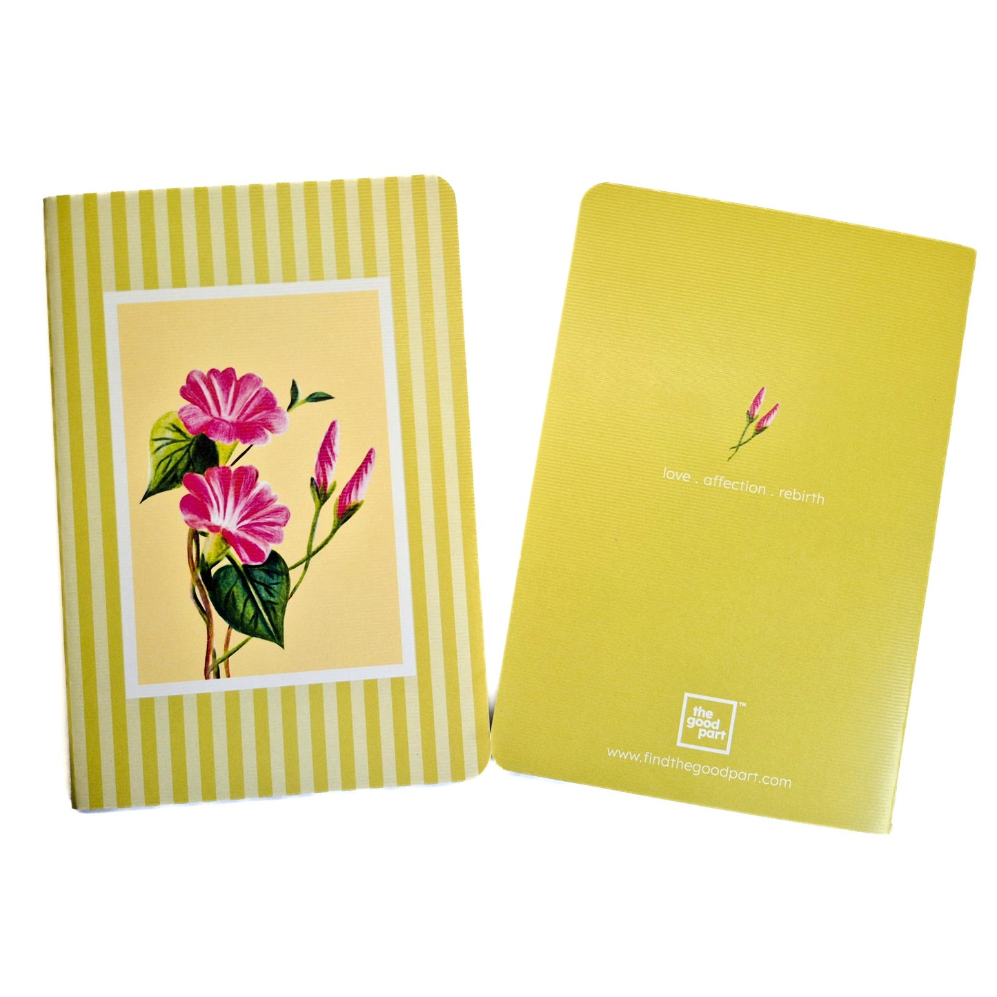 A5 Single Notebook | 100 GSM paper | 100 pages| Blank pages | Centre thread stitched | Floral collection | Morning glory