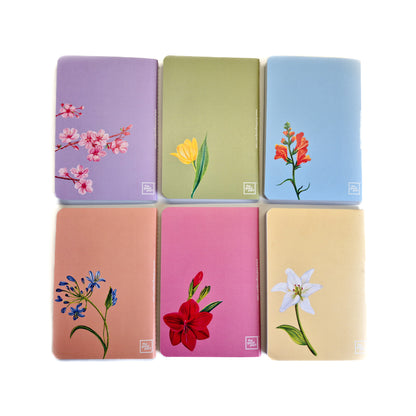 B6 Notebooks| Set of 6 | Floral Collection |100 GSM paper | 100 pages| Blank pages | Centre thread stitched