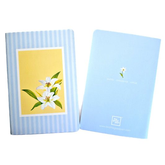 A5 Single Notebook | 100 GSM paper | 100 pages| Blank pages | Centre thread stitched | Floral collection | Lily