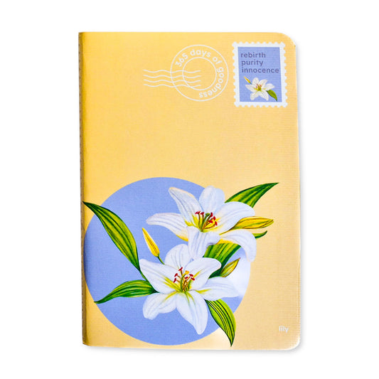 B6 Single Notebook | 100 GSM paper | 100 pages| Blank pages | Centre thread stitched | Floral collection | Lily