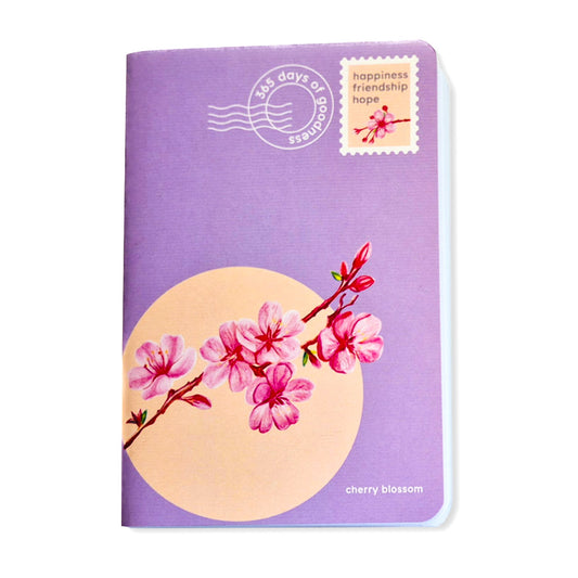 B6 Single Notebook | 100 GSM paper | 100 pages| Blank pages | Centre thread stitched | Floral collection | Cherry blossom