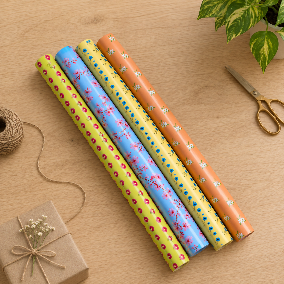 Floral Wrapping Paper- Set of 8