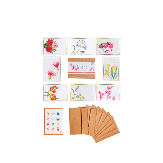 Floral Greeting Card- Set of 8