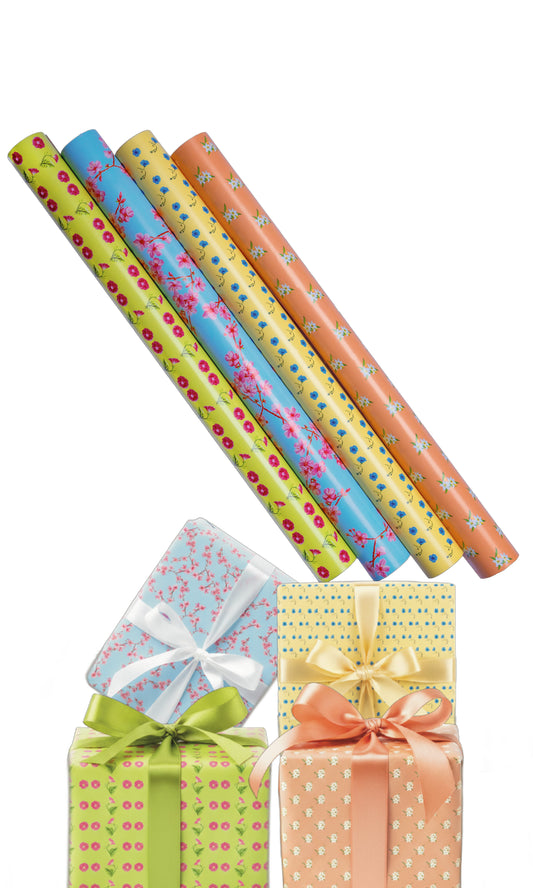 Floral Wrapping Paper- Set of 8