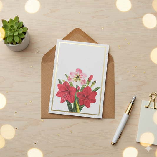 Amaryllis Floral Greeting Card - For The Wanderer