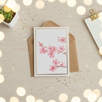 Cherry Blossom Floral Greeting Card - For The Dreamer