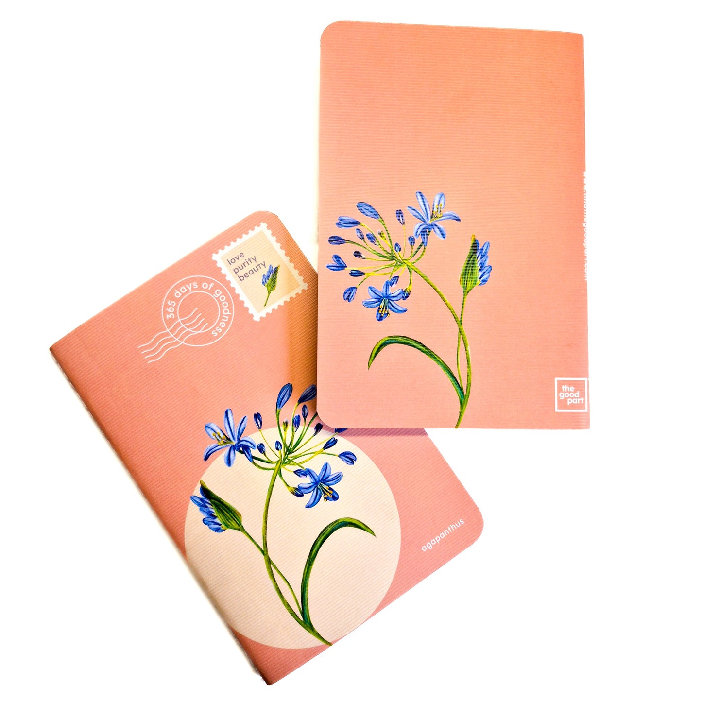B6 Single Notebook | 100 GSM paper | 100 pages| Blank pages | Centre thread stitched | Floral collection | Agapanthus
