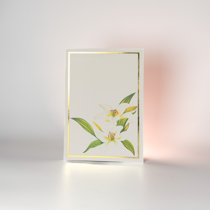 White Lily Floral Greeting Card - For The Minimalist