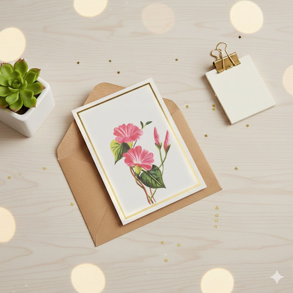 Morning Glory Floral Greeting Card