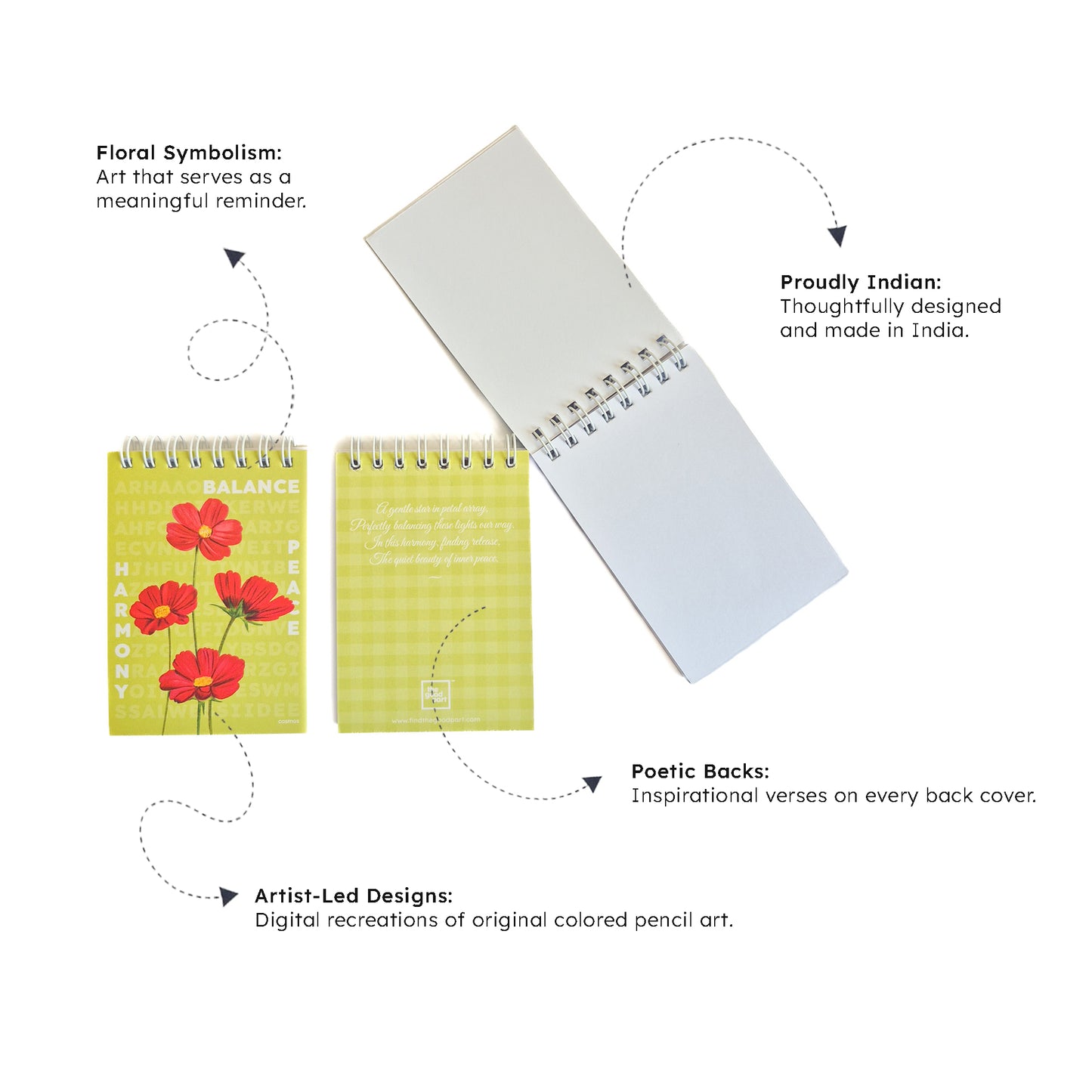 Floral Pocket Notepad | Single | Cosmos