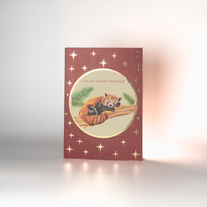 Red Panda Christmas Greeting Card